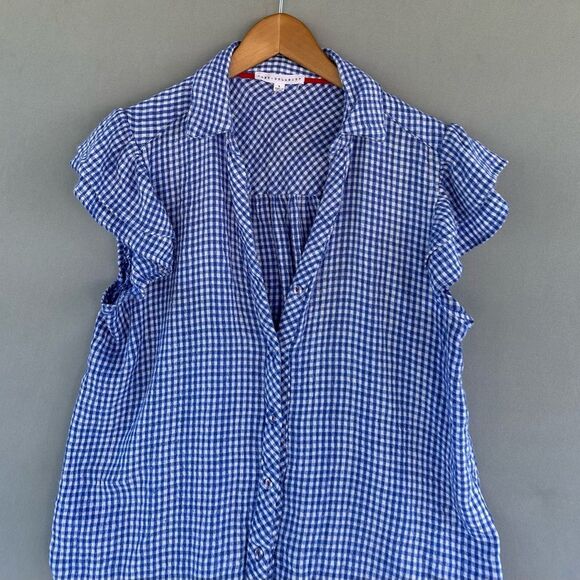 🎉5 for $45🎉 jane and delancey top Blouse Shirt Size S Blue - Picture 2 of 6